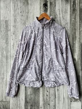 Lululemon Run Travel To Track Jacket Print Beachy Floral White Fossil